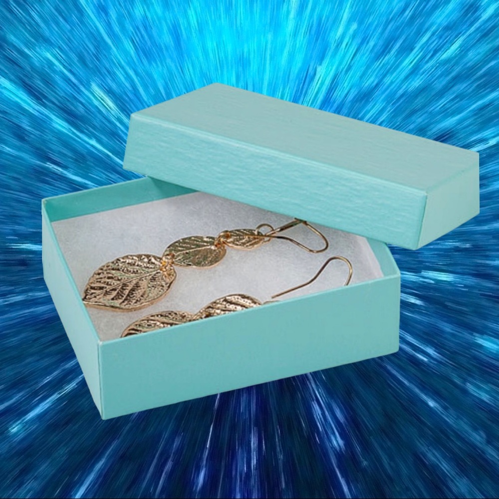 LAST SET)) 10 Aqua Jewelry Earring Boxes CLEARANCE - Picture 3 of 4